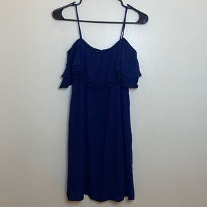 One Clothing Blue Midi Off the Shoulder Dress